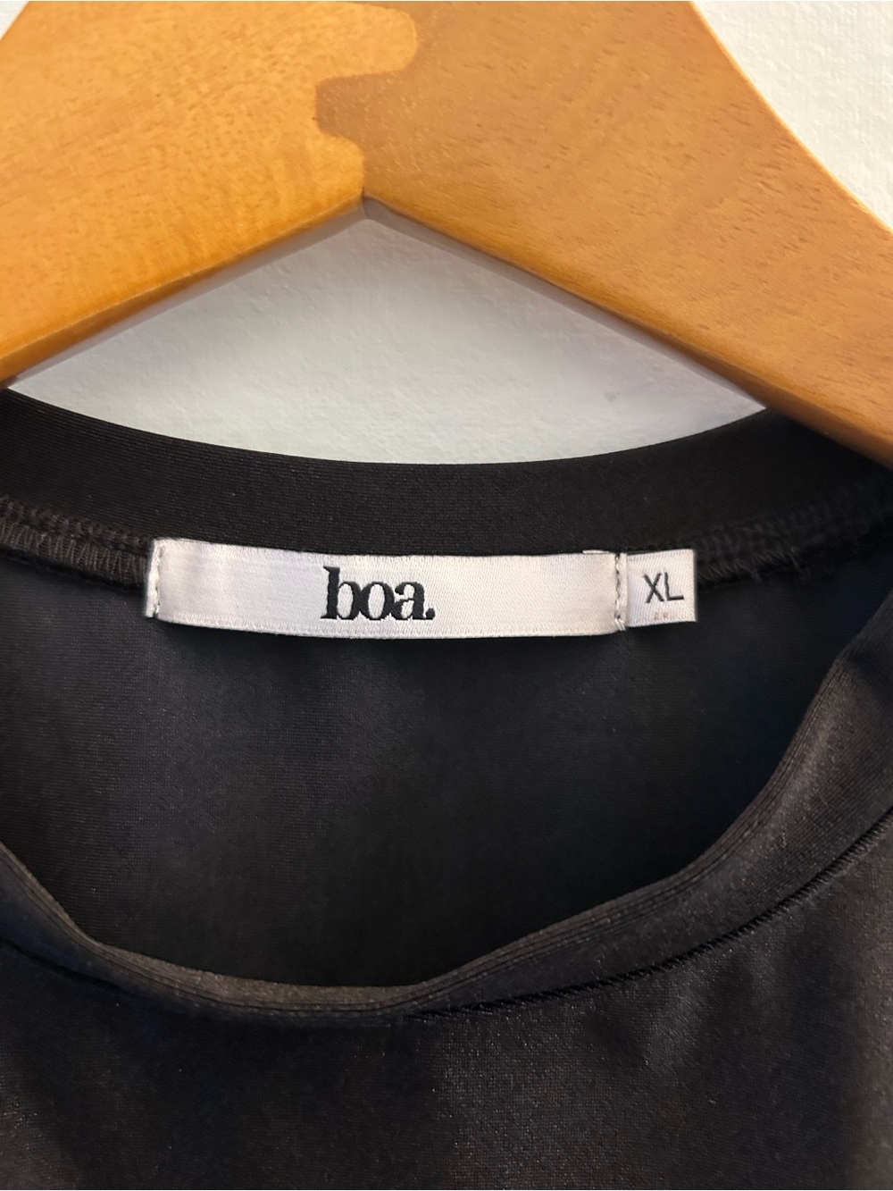 Boa Black Short-Sleeve Nylon Spandex Bodysuit XL - Picture 4 of 5